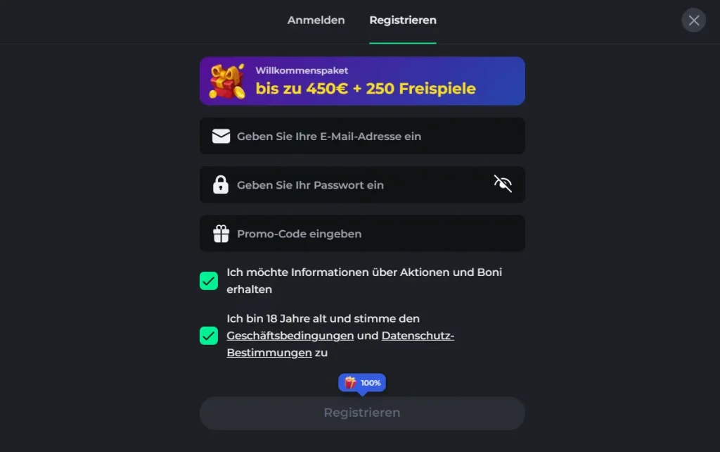 Registrieren Sie sich, um mit dem Spielen im BetOnRed Casino Live zu beginnen